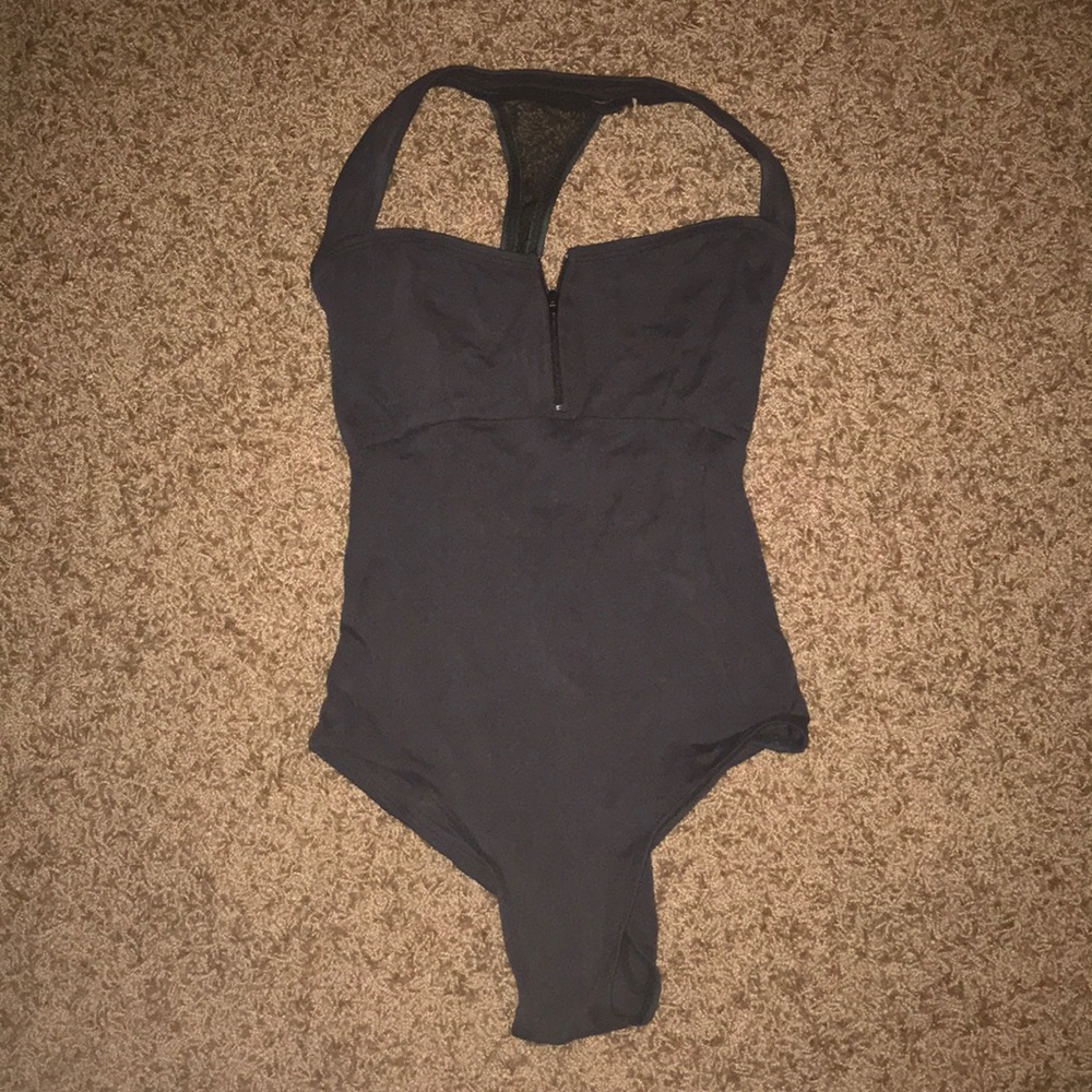 Black/dark grey dance leotard or bodysuit